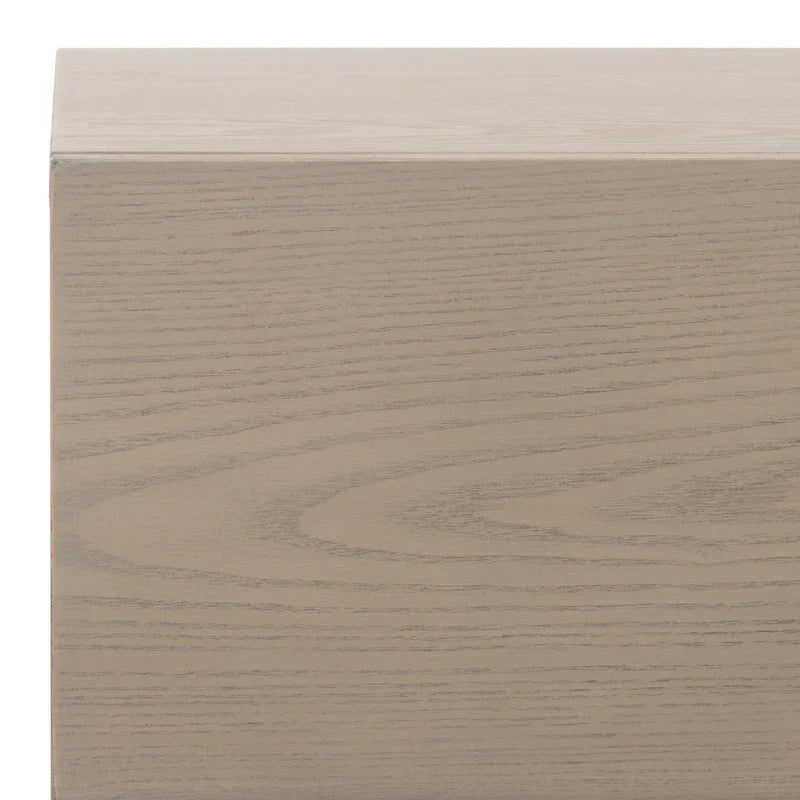 Comodino moderno in legno con 2 cassetti e gambe in metallo