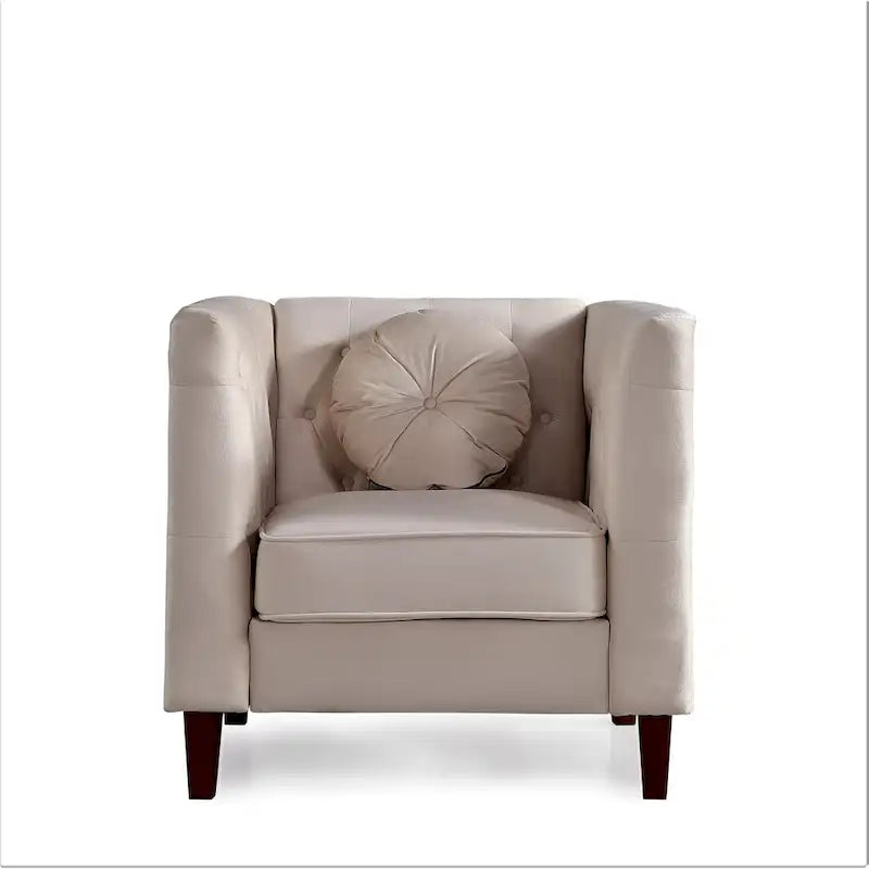 Poltrona classica in velluto con gambe in legno