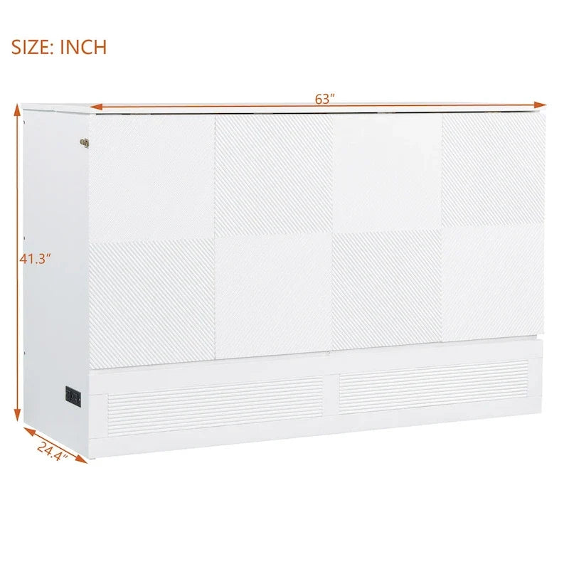 Letto a scomparsa a parete matrimoniale/queen size con ampio cassetto contenitore