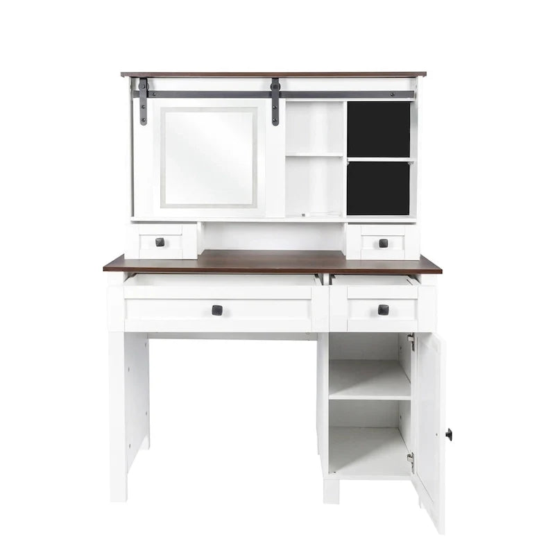41.73 Wide Dressing Table Set with 4 Drawers 1 Cabinet Dressing Table