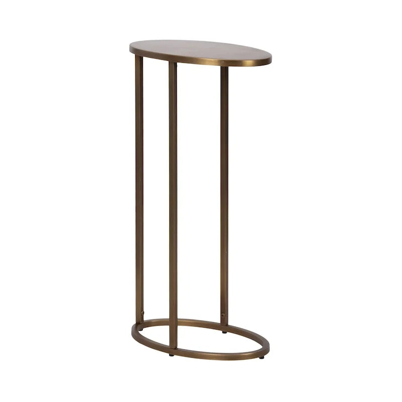 Minimalist Black C Shape Round Side Table Metal Sofa Accent Table
