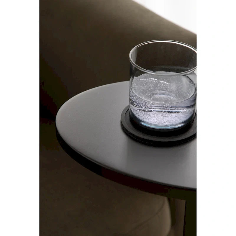 Minimalist Black C Shape Round Side Table Metal Sofa Accent Table