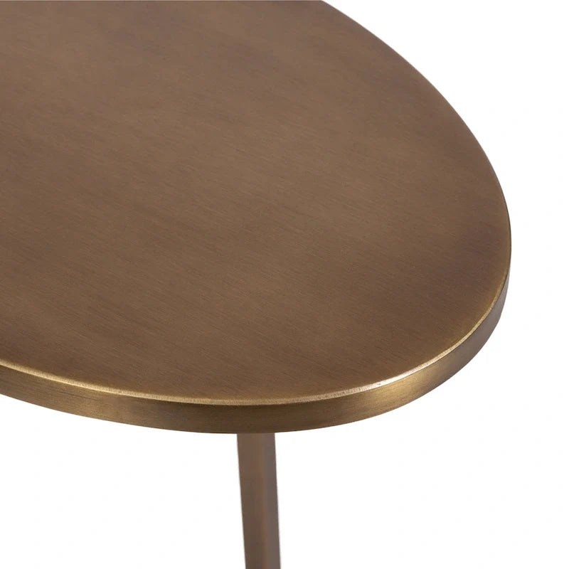 Minimalist Black C Shape Round Side Table Metal Sofa Accent Table