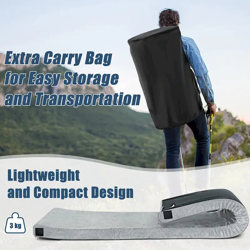 Materasso da viaggio leggero e arrotolabile, portatile, in memory foam