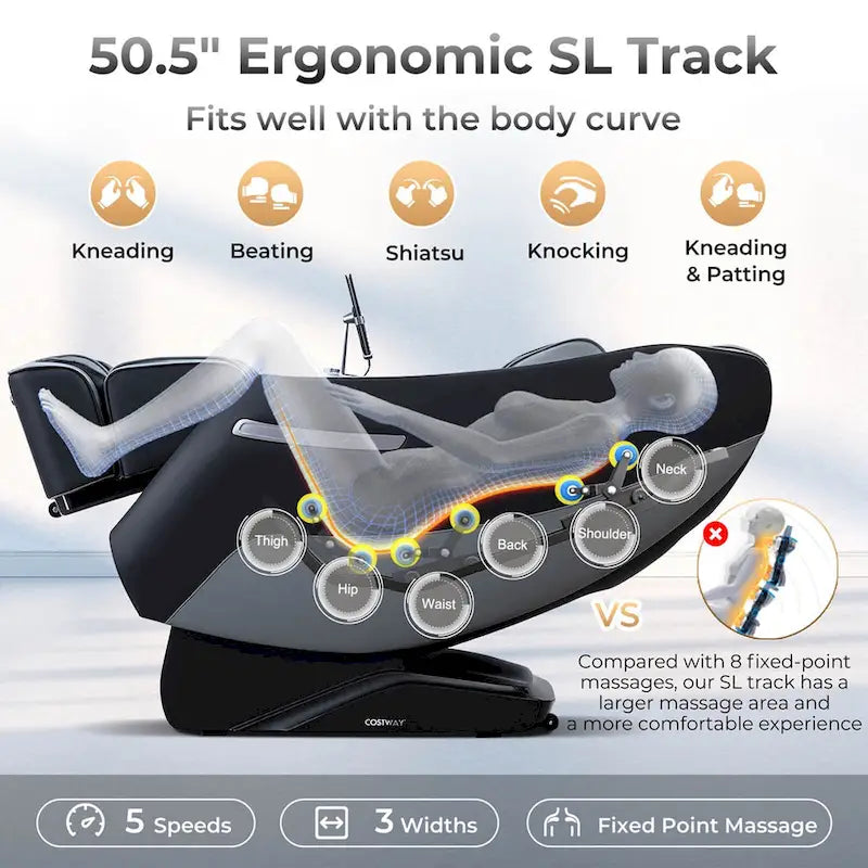 Track Full Body Massage Chair with Waist