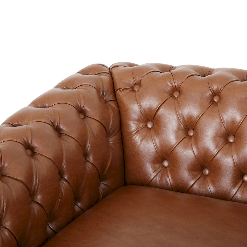Chesterfield Faux Leather Recliner Chair Tufted Nailhead Single Sofa