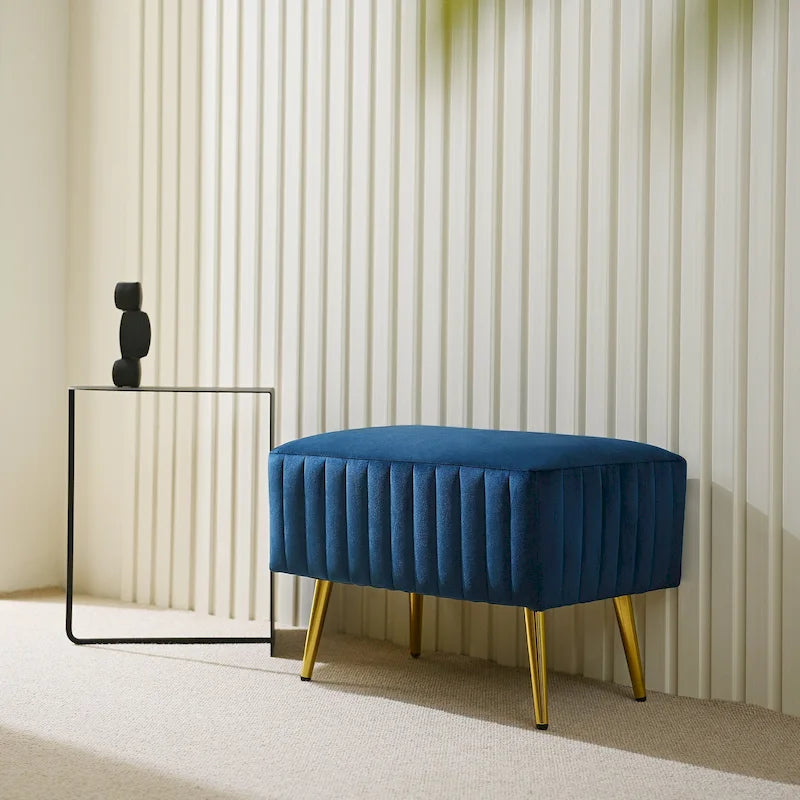 Modern Upholstered Entryway Bench with Velvet Seat