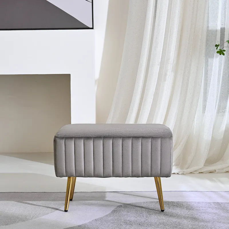 Modern Upholstered Entryway Bench with Velvet Seat