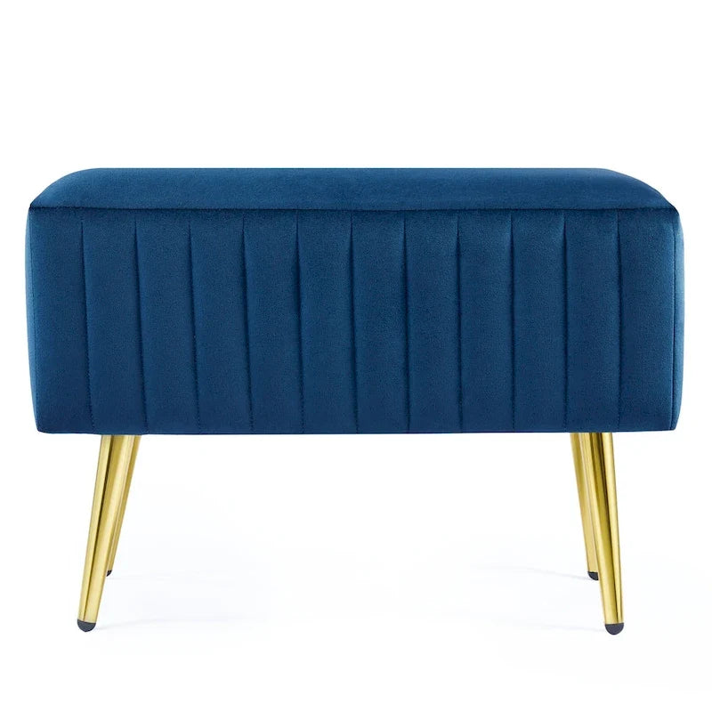 Modern Upholstered Entryway Bench with Velvet Seat