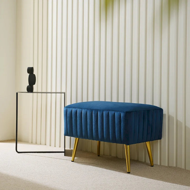 Modern Upholstered Entryway Bench with Velvet Seat
