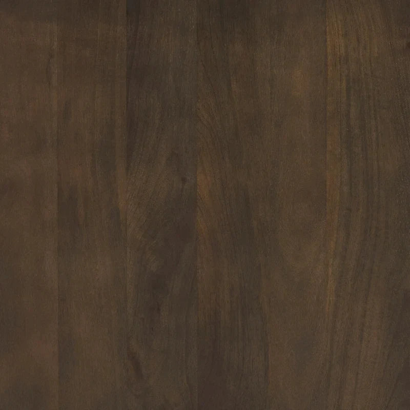 Dark Brown Solid Wood Fluted Round Side Table