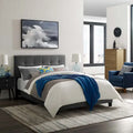 Letto queen size imbottito in velluto