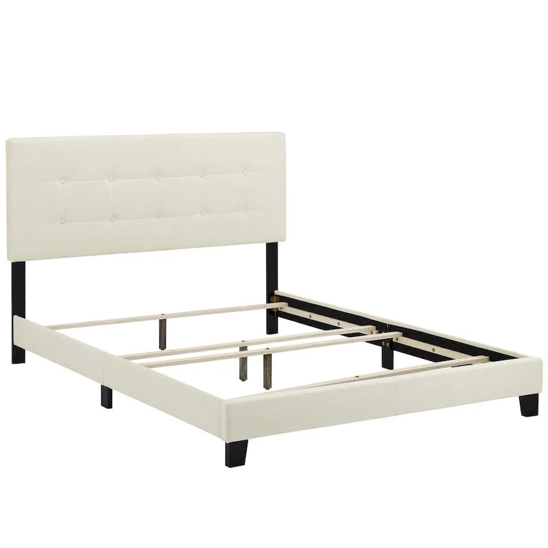 Letto queen size imbottito in velluto