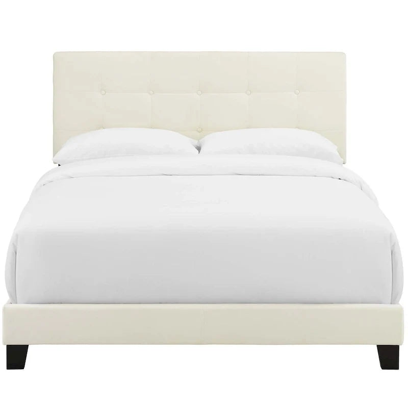 Letto queen size imbottito in velluto