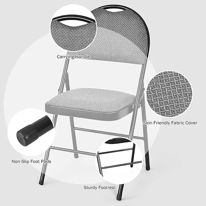 Folding Chairs Portable Padded Office Kitchen Dining Chairs