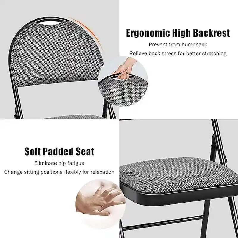 Folding Chairs Portable Padded Office Kitchen Dining Chairs