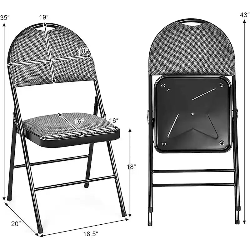 Folding Chairs Portable Padded Office Kitchen Dining Chairs